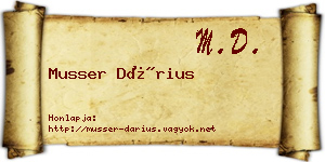 Musser Dárius névjegykártya